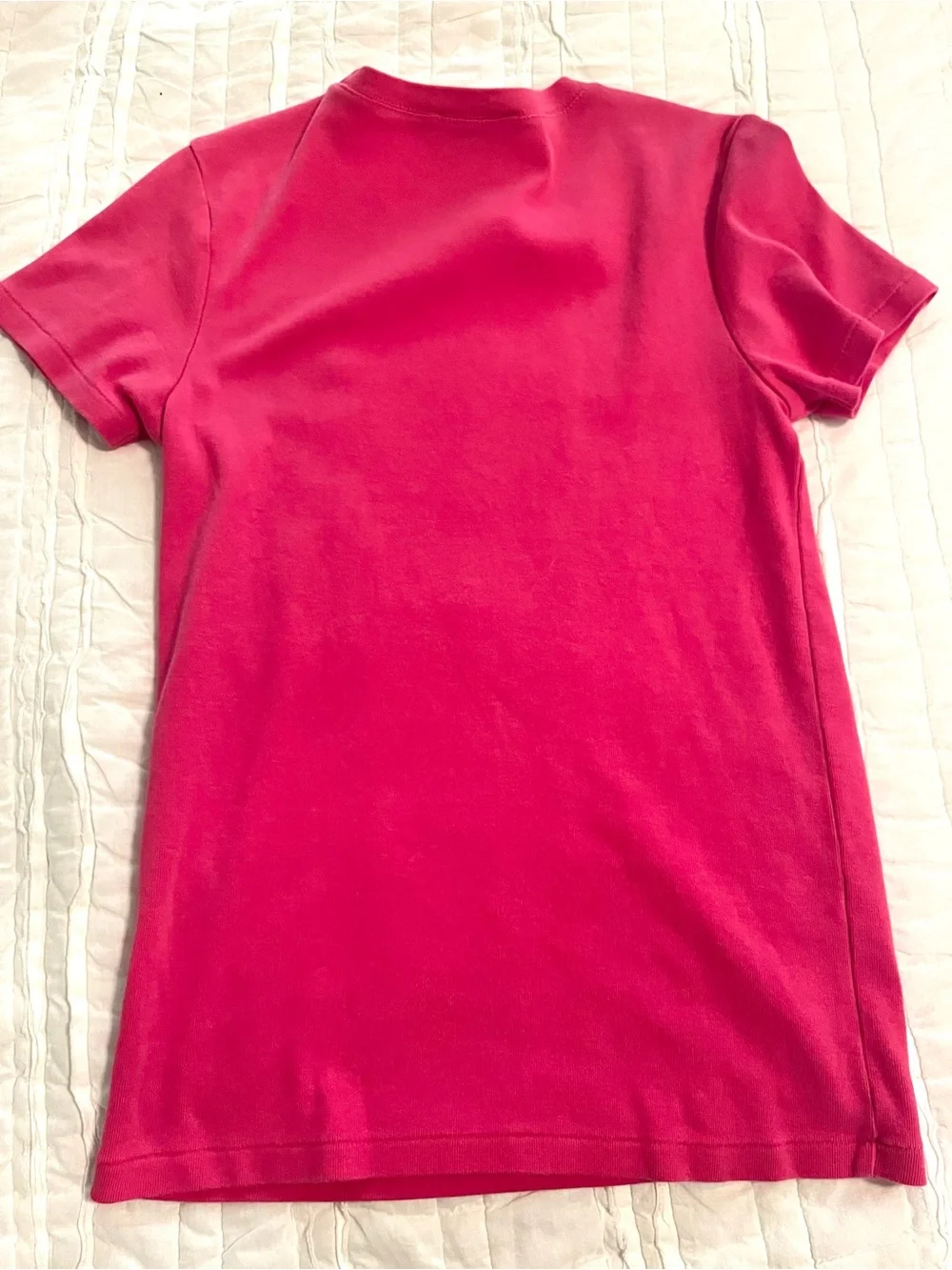 Ralph Lauren Girl’s Large or Women’s Small Pink T-Shirt Green Logo